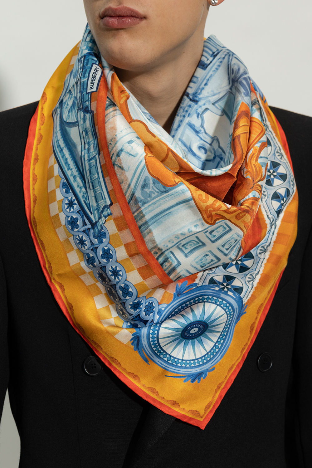 Burberry scarf store mens orange